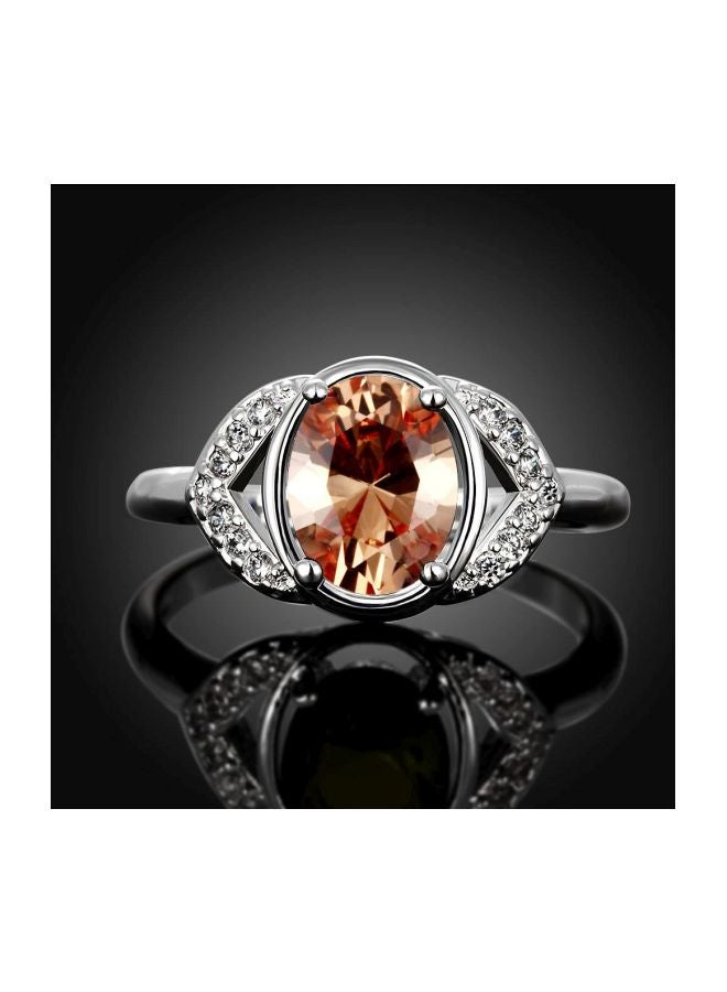 EHOME - Silver Plated Zircon Studded Fashion Ring - Image 1