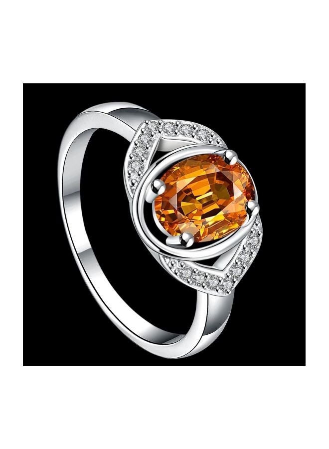 EHOME - Silver Plated Zircon Studded Fashion Ring - Image 1