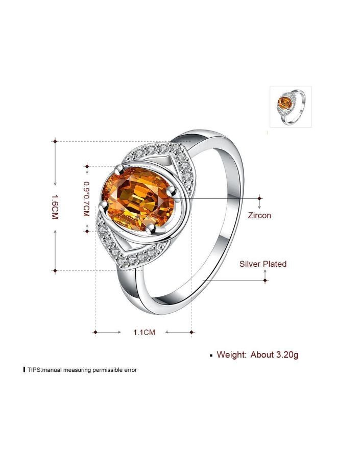 EHOME - Silver Plated Zircon Studded Fashion Ring - Image 1