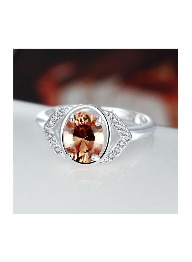EHOME - Silver Plated Zircon Studded Fashion Ring - Image 1