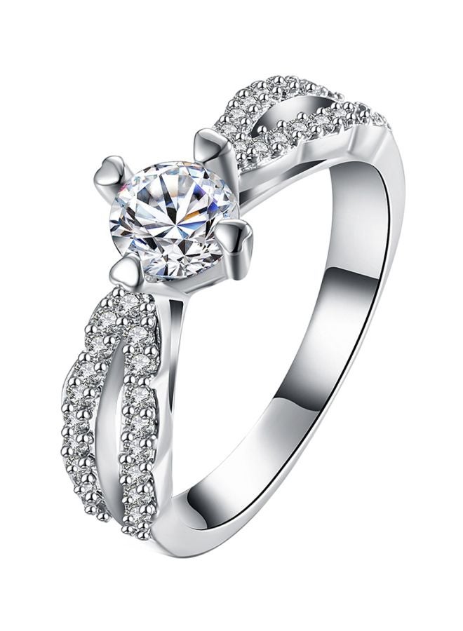 إيهوم خاتم مطلي بالفضة ومزين بحجر زركون - Image 1