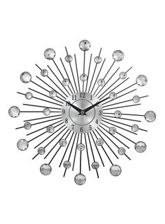 FRIEET Decorative Wall Mounted Clock Silver/Black 33x33x4centimeter  - Image 1