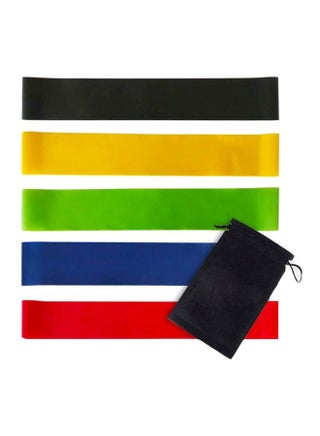 Pack Of 5 Resistance Loop Exercise Bands With Carry Bag - v1570113804/N30510866A_1
