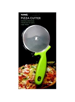 Stainless Steel Pizza Cutter Wheel Green/Silver 9.5cm
