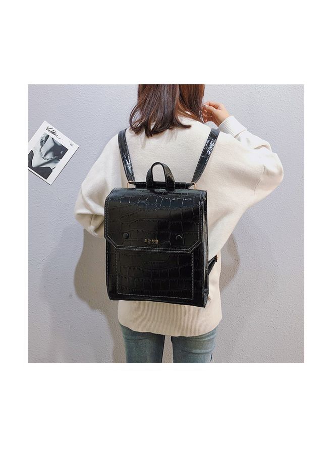 EHOME PU College Backpack Black  - Image 2