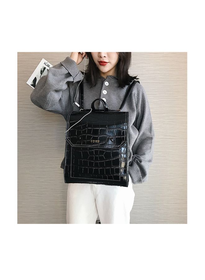 EHOME PU College Backpack Black  - Image 3