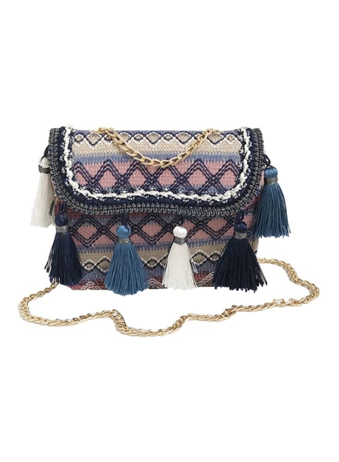 إيهوم حقيبة سو-هانج بتصميم مائل أزرق/ وردي/ أبيض - Image 1