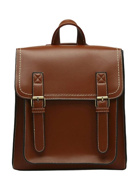 PU Leather Shoulder Bag Brown
