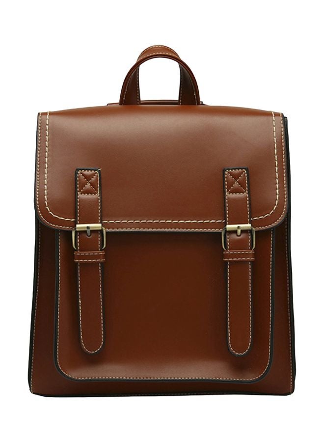 EHOME - PU Leather Shoulder Bag Brown - Image 1