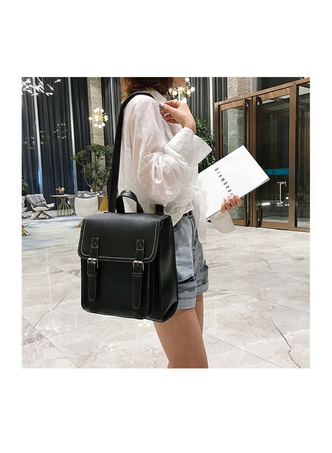 EHOME - PU Leather Shoulder Bag Black - Image 1