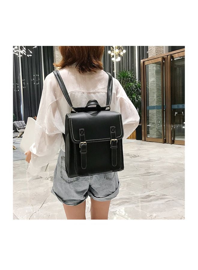 EHOME - PU Leather Shoulder Bag Black - Image 1