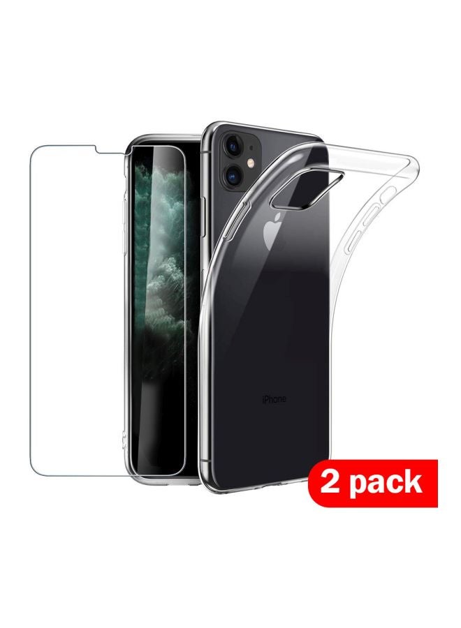 MARGOUN Protective Case Cover With 3D Screen Protector For Apple iPhone 11 Clear - Image 2