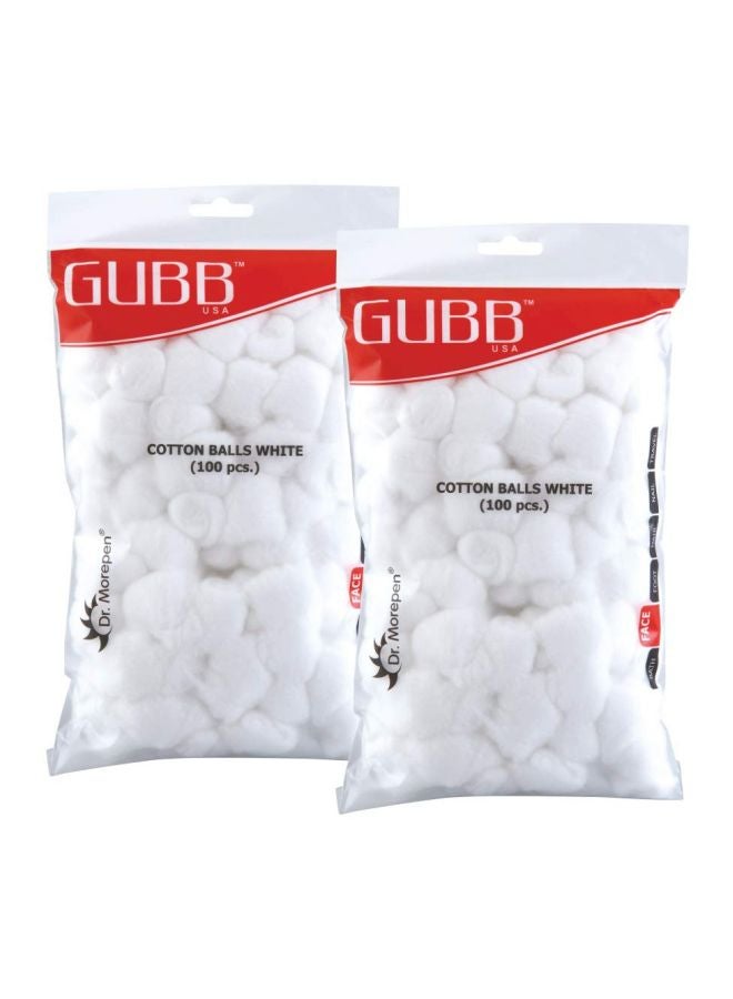 غوب كرات قطنية 100 قطعة أبيض
