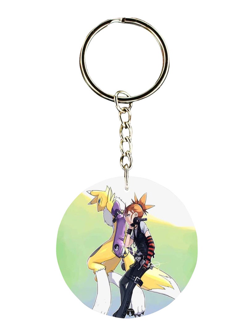 بي بي سلسلة مفاتيح مزينة بطبعة سلسلة الرسوم المتحركة "Digimon"