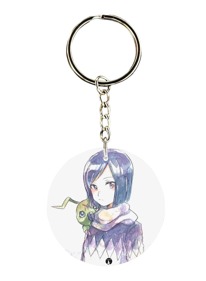 بي بي سلسلة مفاتيح مزينة بطبعة سلسلة الرسوم المتحركة "Digimon"