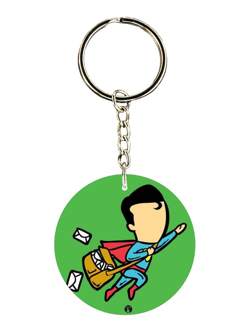 BP Double Sided Superman Printed Keychain