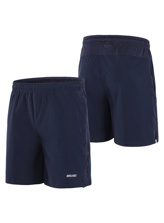 Breathable Mid Rise Casual Shorts Dark Blue - v1570164615/N30430657A_3