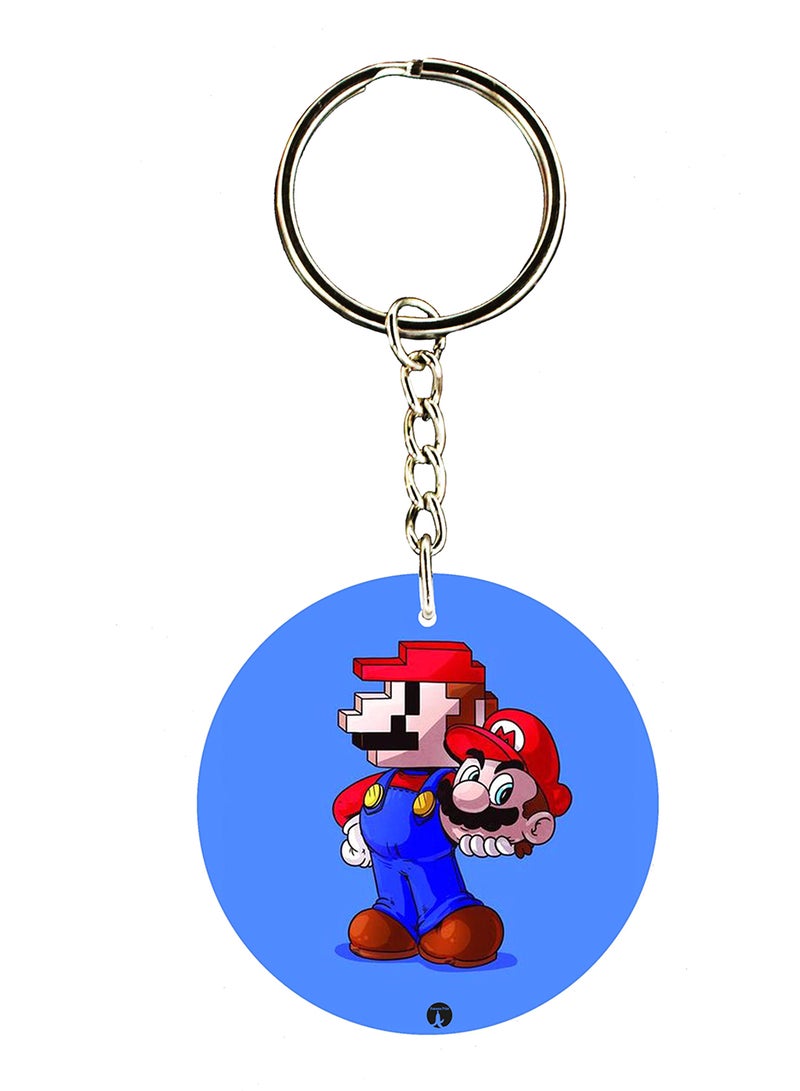BP The Super Mario Video Game Double Side Printed Keychain 
