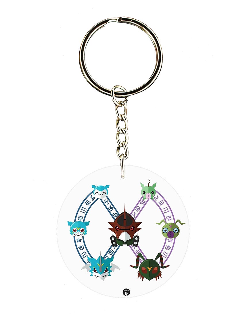 BP The Anime Digimon Double Side Printed Keychain