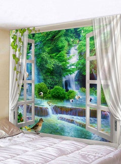 3D Tree Landscape Pattern Wall Tapestry Multicolour 130x150centimeter