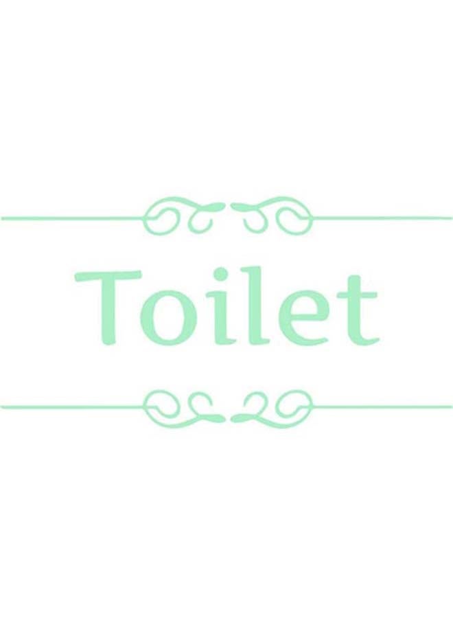 ملصق لتزيين باب الحمام بتصميم مطبوع عليه عبارة "Toilet" أخضر فلوري 25.5X5X13سم  - Image 1