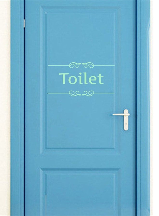 ملصق لتزيين باب الحمام بتصميم مطبوع عليه عبارة "Toilet" أخضر فلوري 25.5X5X13سم  - Image 2