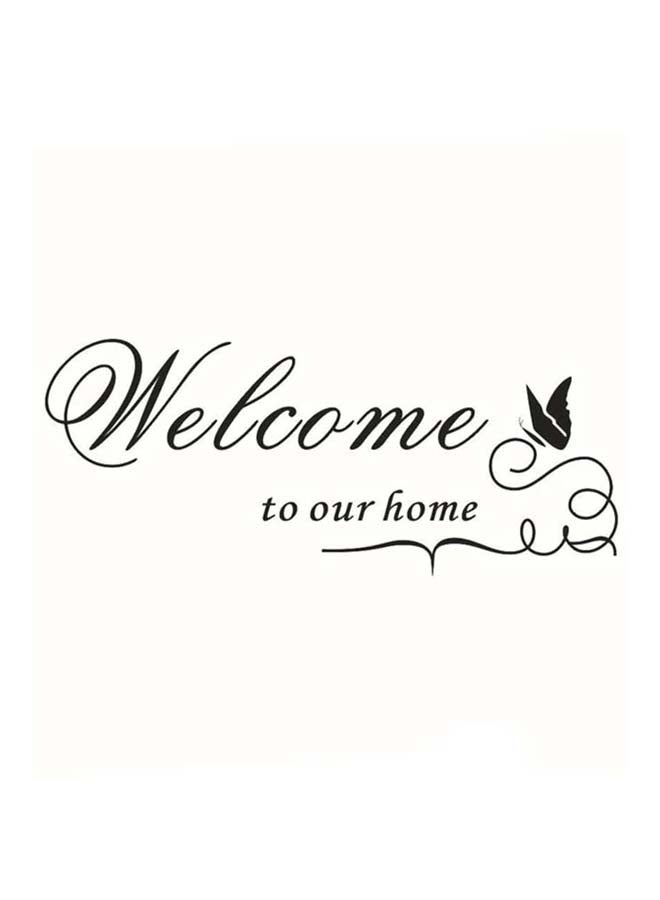 Welcome To Our Home Butterfly Wall Decal Black 16x60cm - Image 1