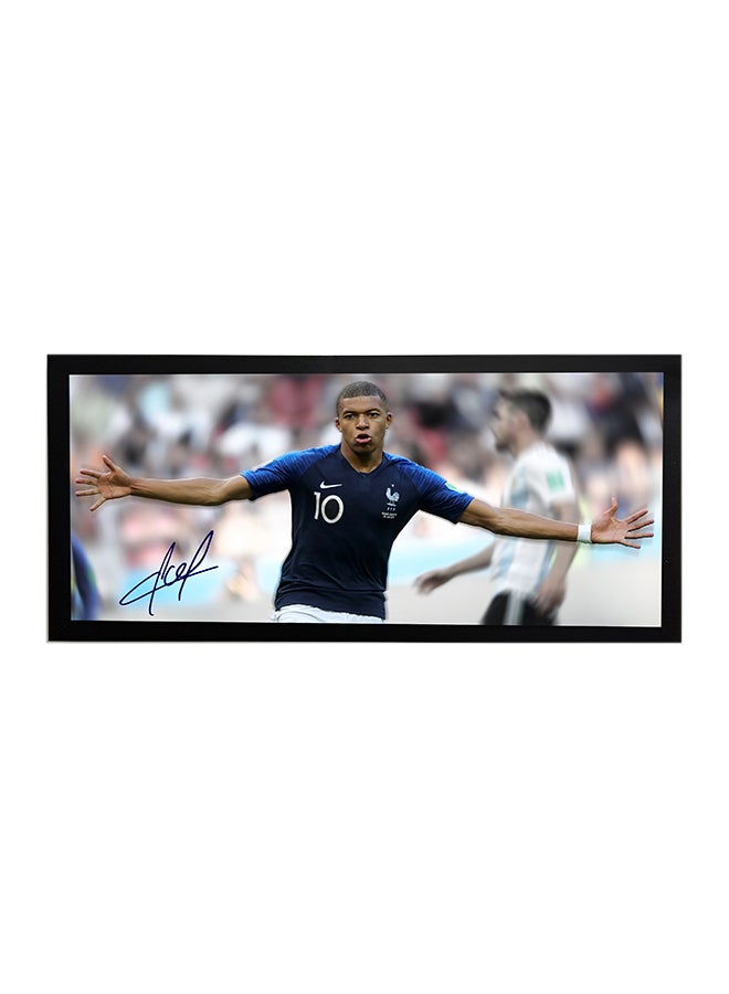 Mbappe Autographed Poster With Frame Multicolour 50x23cm