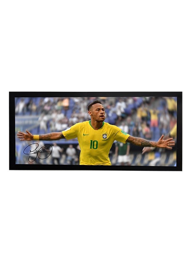 ملصق بإطار يمثل نيمار مع منتخب البرازيل مع توقيع بخط اليد متعدد الألوان 50x23Ø³Ù†ØªÙŠÙ…ØªØ±