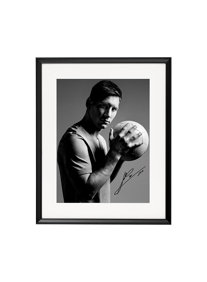Messi Autographed Poster With Frame Multicolour 50x40cm