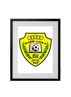 ملصق شعار نادي الوصل بإطار أصفر 50x40Ø³Ù†ØªÙŠÙ…ØªØ±