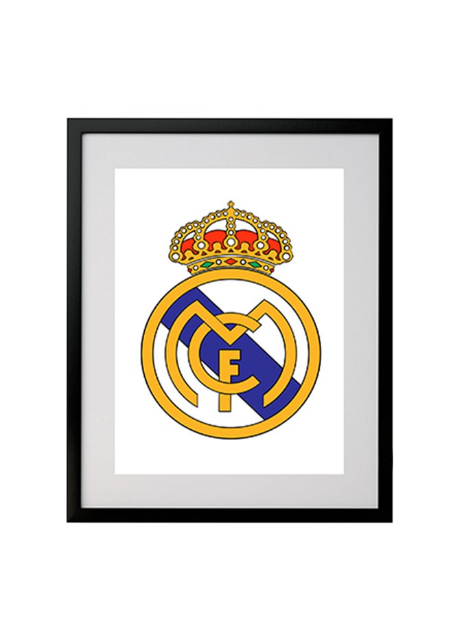 ملصق شعار نادي ريال مدرير بإطار متعدد الألوان 50x40سم