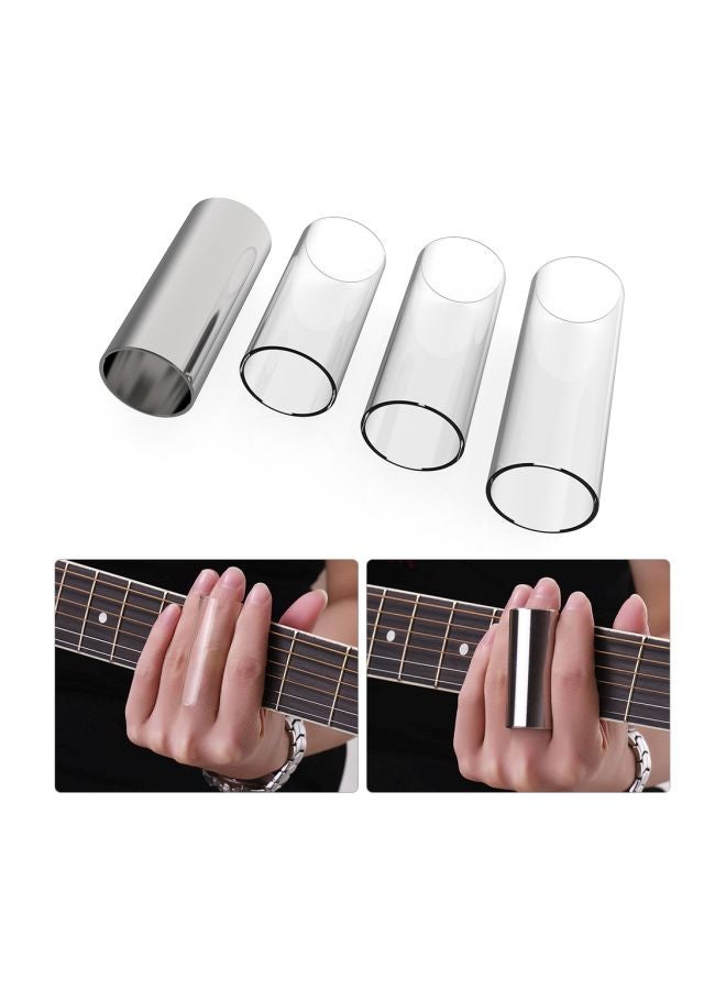 4-Piece Slide Set And Celluloid Finger Picks With Storage Box