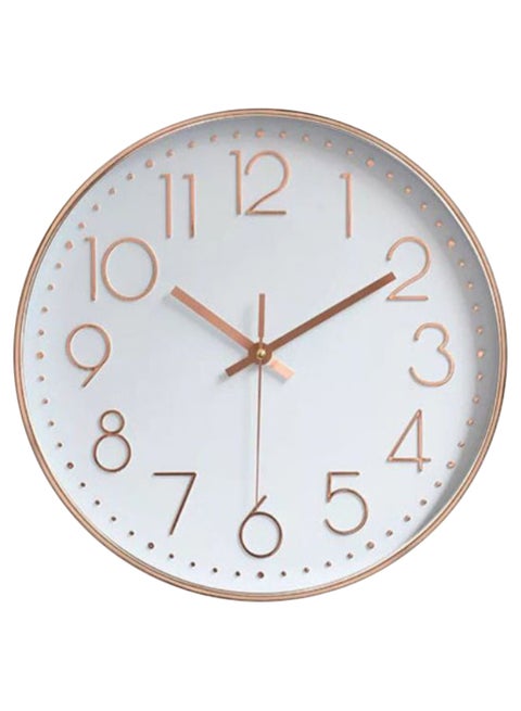Round Wall Clock Gold/White 30 x 30centimeter