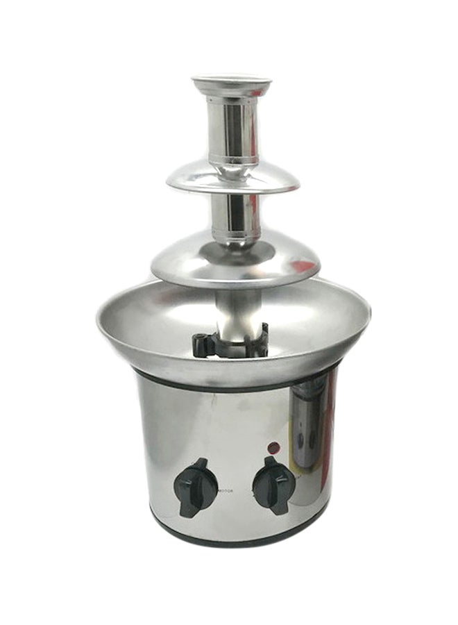 Mini 3-Tier Chocolate Fondue Fountain Silver 47x47x42cm - Image 1