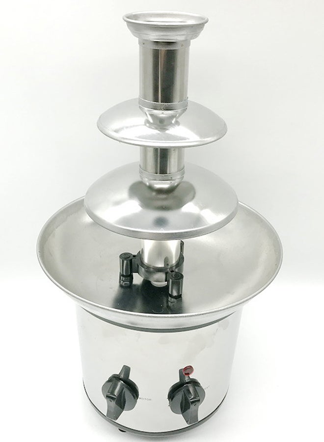 Mini 3-Tier Chocolate Fondue Fountain Silver 47x47x42cm - Image 2