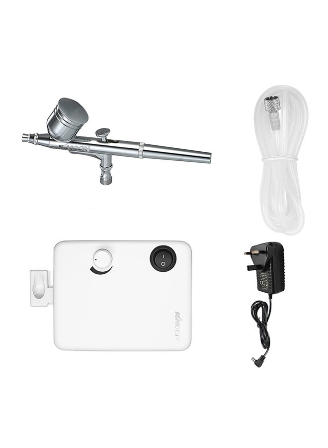 KKmoon Multi-purpose Dual Action Airbrush Mini Air Compressor Set White 23.5x17x8.2cm  - Image 2