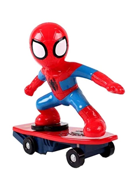 Remote Controlled Spider Man Stunt Car With Skateboard