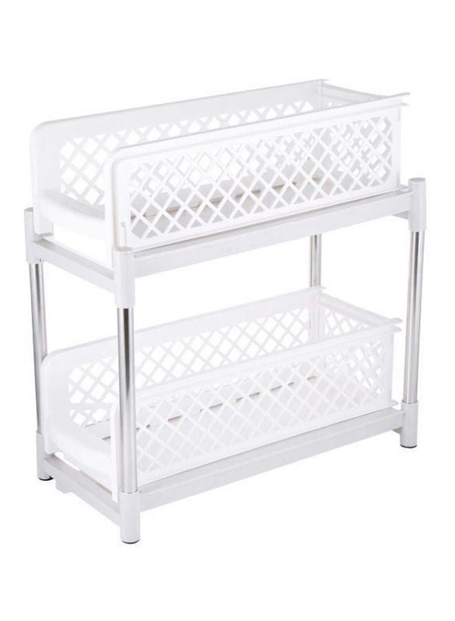 2-Tier Basket Drawers White 15x5.5cm - Image 1