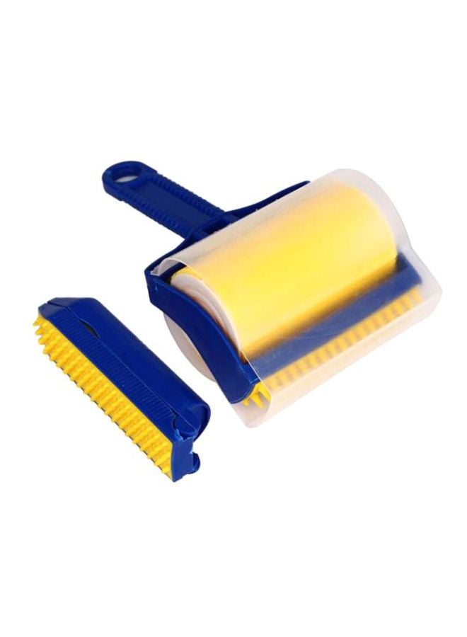 2-Piece Lint Hair Remover Brush Blue/Yellow