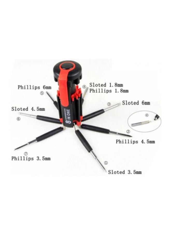 8-In-1 LED Multifunctional Screwdriver Black/Red  - Image 3