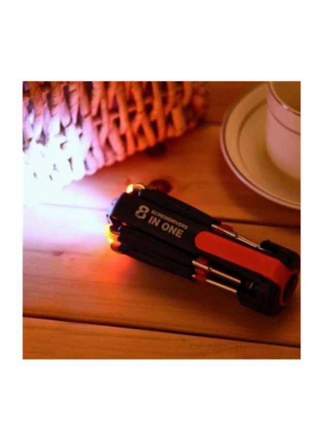 8-In-1 LED Multifunctional Screwdriver Black/Red  - Image 4