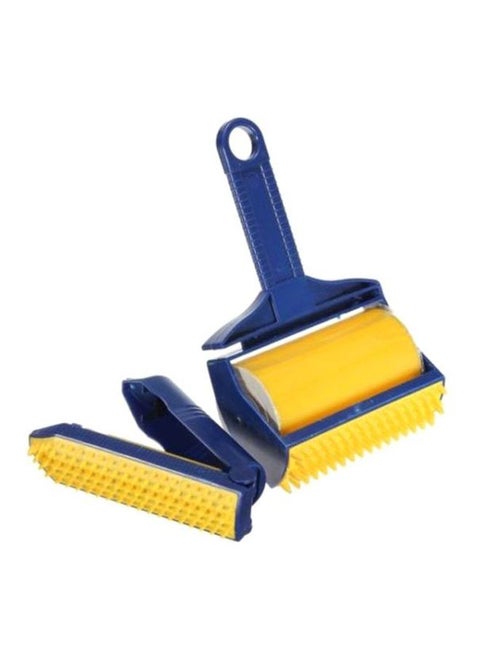 فرشاة دوارة لإزالة الوبر من قطعتين أزرق/أصفر