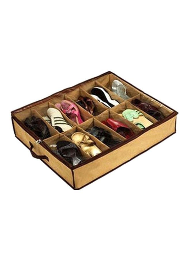 Shoes Under Foldable Shoe Rack Beige/Brown 68x47x13cm 