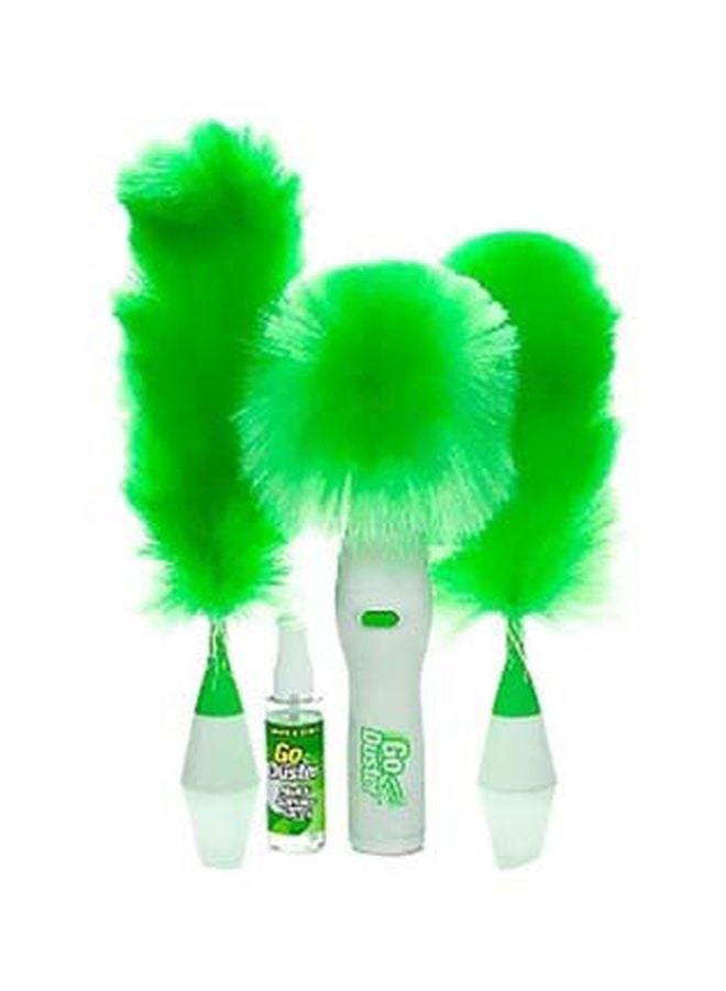 Go Duster 3-Piece Electric Spinning Duster Set Green/White 