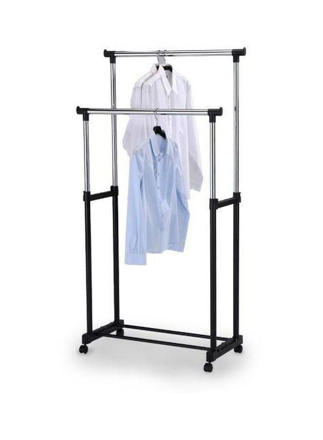 رف تعليق ملابس من الستانلس ستيل أسود/ فضي - Image 4