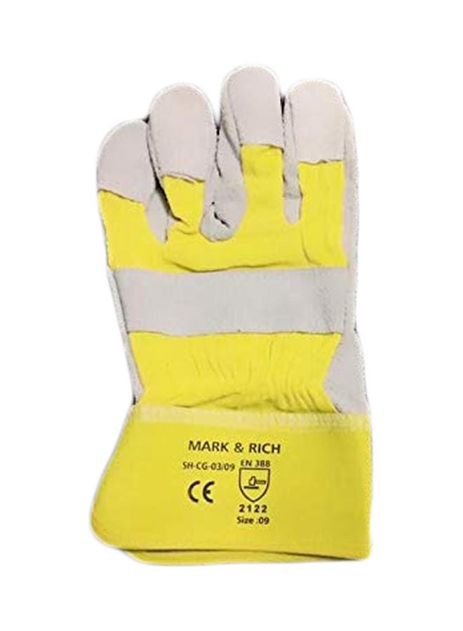 2-Piece Safety Gloves Yellow/Red 40cm