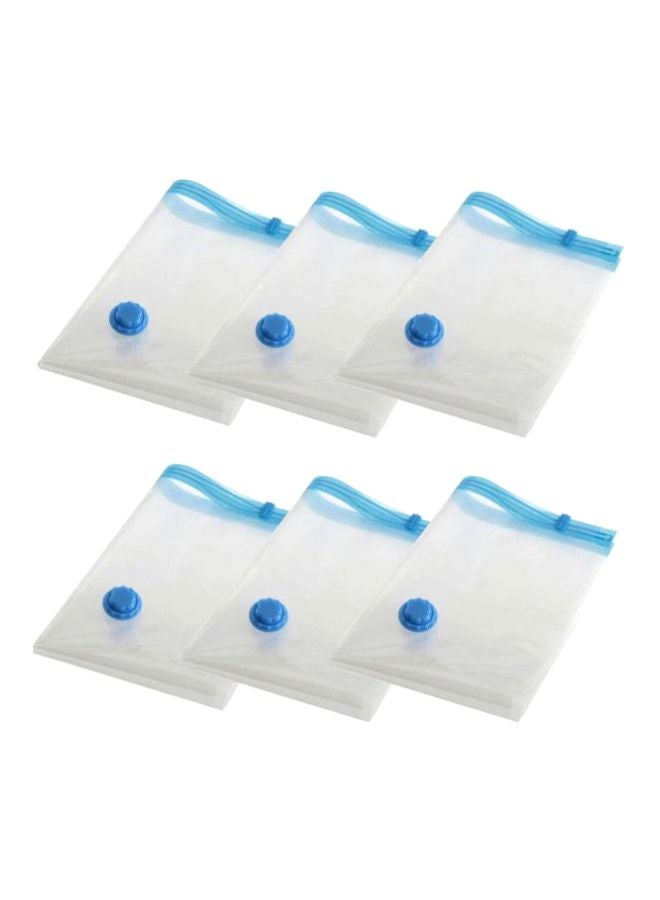 8-Piece Reusable Sealer Storage Bag Set Clear/Blue 50x70cm 