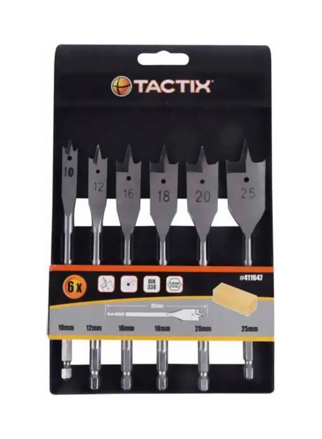 Tactix Pack Of 6 Drill Bit Set Silver 