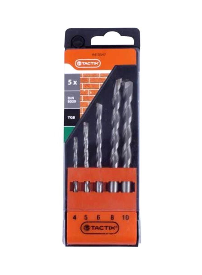 طقم لقم مثقاب لأعمال البناء من 5 قطع فضي